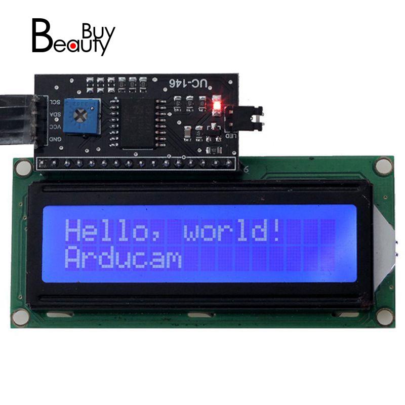 1602 16x2 Serial HD44780 Character LCD Board Display with White on Blue Backlight 5V with IIC/I2C Serial Interface Adapter ule for Arduino