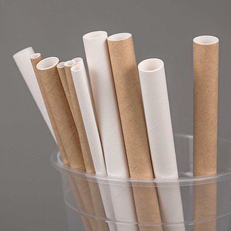 [100 ống với phi 6]Ống hút giấy ống mút giấy cao cấp thân thiện với môi trường bảo vệ môi trường. phi 6 gói 100 ống