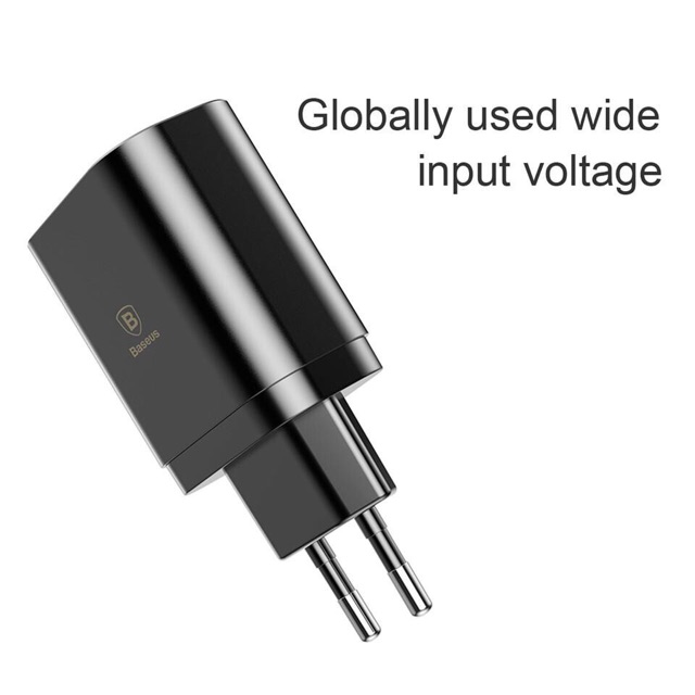 Củ Sạc Nhanh 3 Cổng USB Baseus Miror Travel Charger (CCALL-BH01) dòng 3.4A Fast Charging, có đèn led báo trạng thái