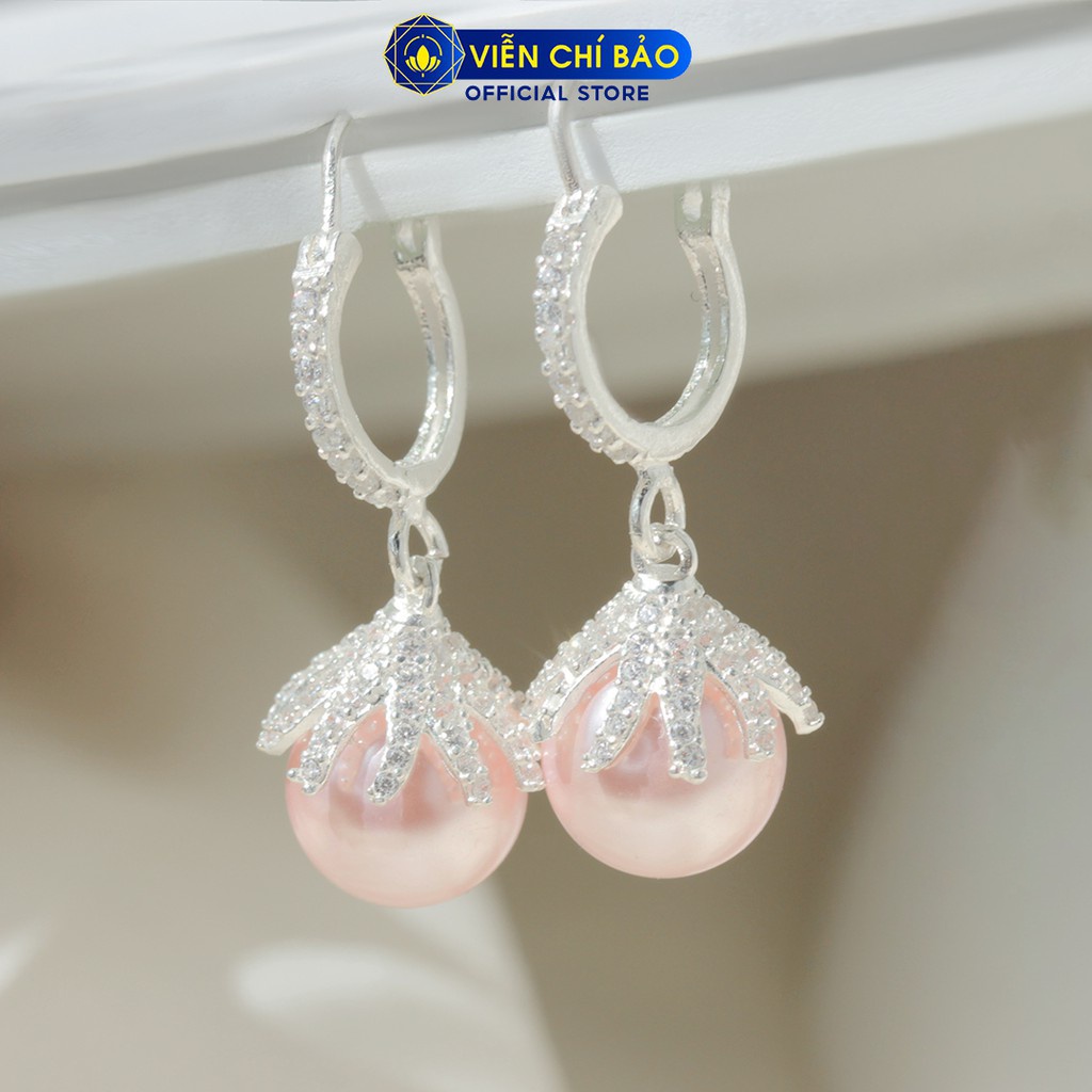 Bông tai bạc nữ nụ hoa hồng chất liệu bạc 925 thời trang phụ kiện trang sức Viễn Chí Bảo B400175