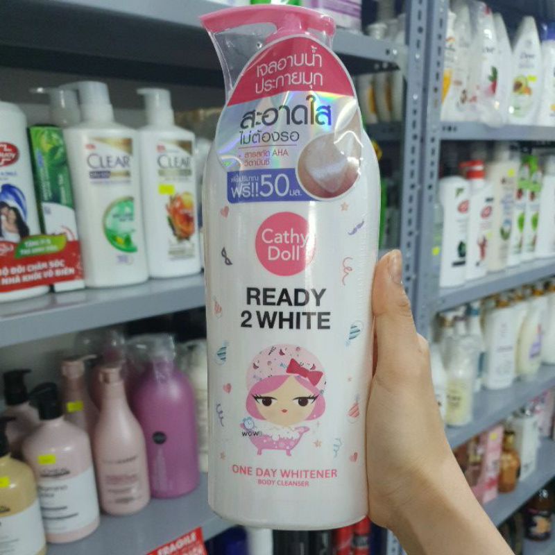 Sữa Tắm Cathy Doll trắng Da Ready 2 White One Day 500ml Ready 2 White One Day Whitener Body Cleanser