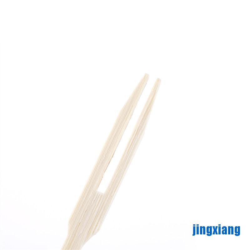 [jing] 80Pcs Bamboo Disposable Wooden Fruit Fork Dessert Forks Tableware Party Decor [vn]