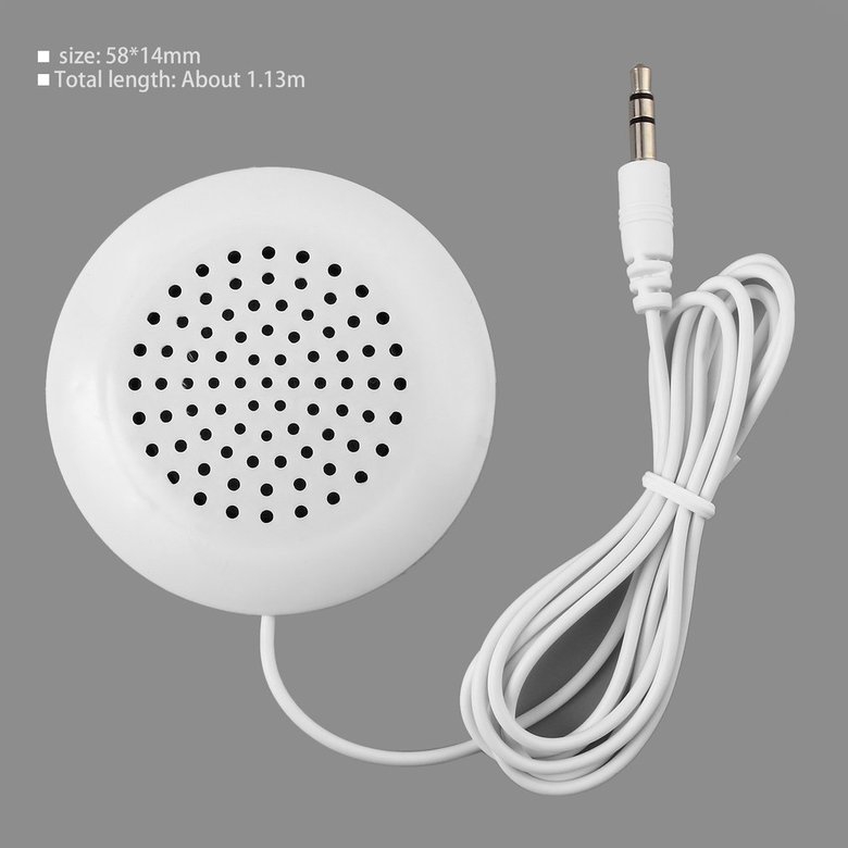 Loa gối mini PK màu trắng kết nối jack cắm 3.5mm cho máy nghe nhạc MP3/MP4/iPhone/Ipod/CD