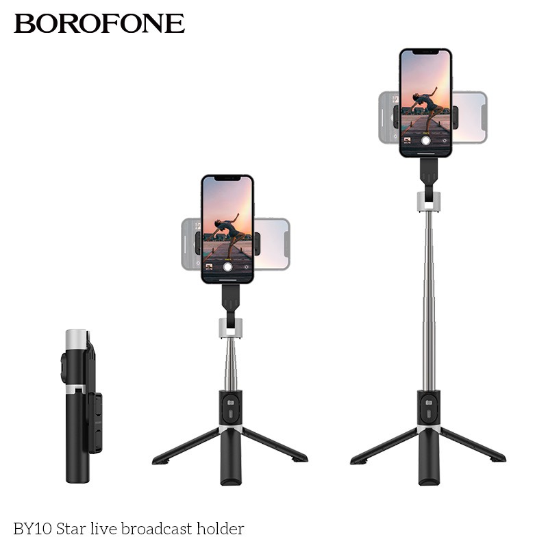 Gậy Selfie Bluetooth BOROFONE BY10 Điều Khiển Từ Xa - Tripod Có 3 Chân Đỡ - Gậy Selfie - Chụp Hình - CHÍNH HÃNG
