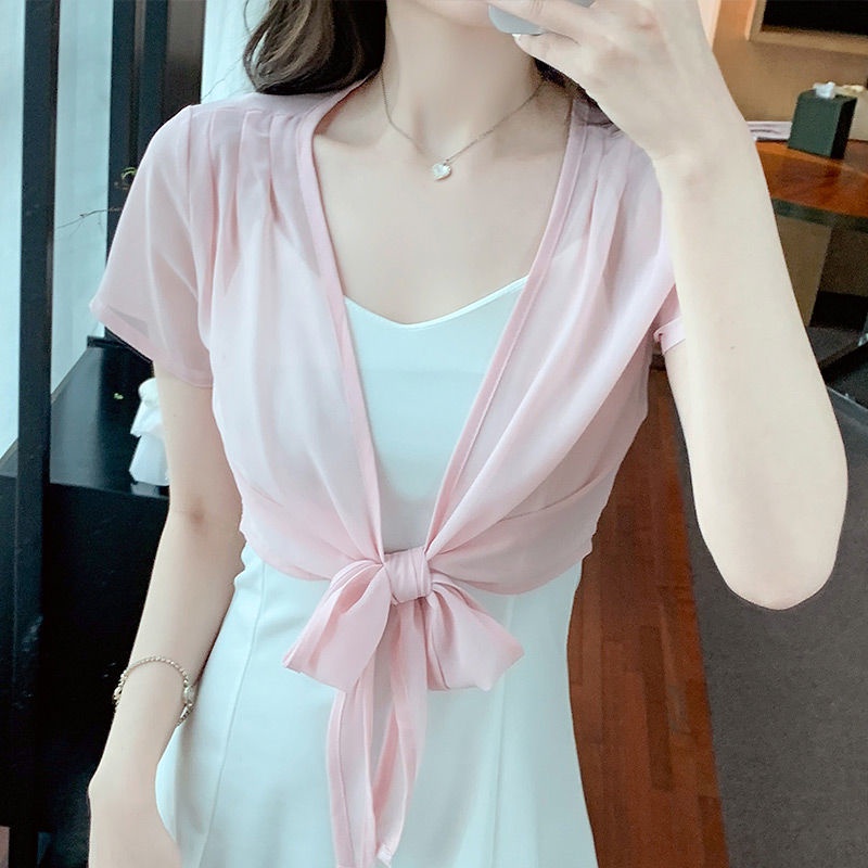 Áo Khoác Voan Mỏng Tay Ngắn Thời Trang Dành Cho Nữ###