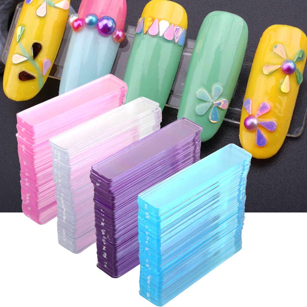 [beautymart] Set 50 Giá Đỡ Trưng Bày Lọ Sơn Móng Tay Bằng Acrylic Siêu Nhẹ Màu Sắc Sống Động Có Thể Tái Sử Dụng