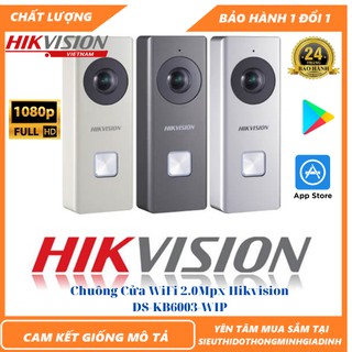 Bộ Chuông Cửa - Nút Chuông Cửa WiFi 2.0Mpx Hikvision DS-KB6003-WIP thumbnail