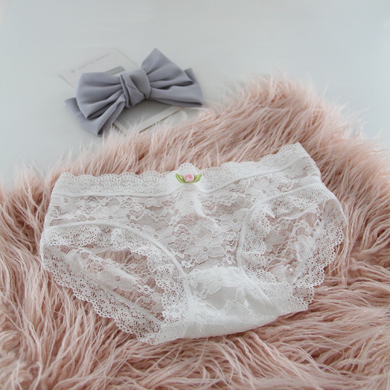 Quần Lót Nữ Cotton cao cấp viền ren buộc đính nơ combo 4 quần mỏng mát tôn dáng mã SETTRANG4