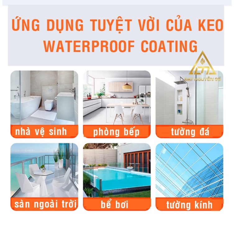 Keo chống thấm 2 thành phần trong suốt  sử lý chống thấm mặt sàn nhà vệ sinh, quét bảo vệ gạch men