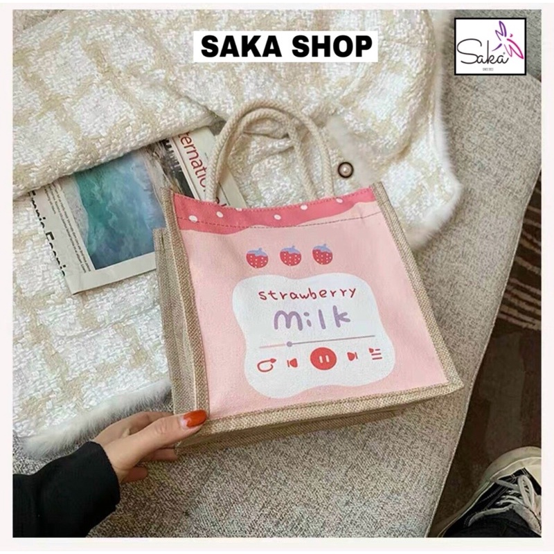 Túi cối nữ nhỏ đi biển nhiều hoa văn dễ thương