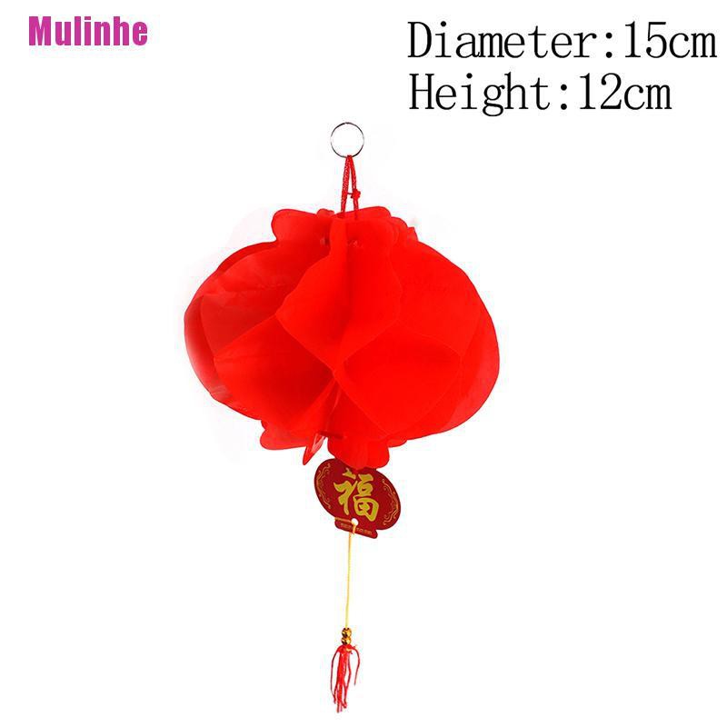 Set 6 Lồng Đèn Giấy Màu Đỏ Phong Cách Trung Hoa Trang Trí Năm Mới 2020