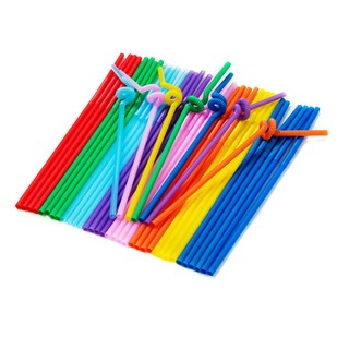 [ RẺ CHẤT] Túi 80 Ống Hút Tạo Hình Trang Trí Nhiều Màu Độc Đáo