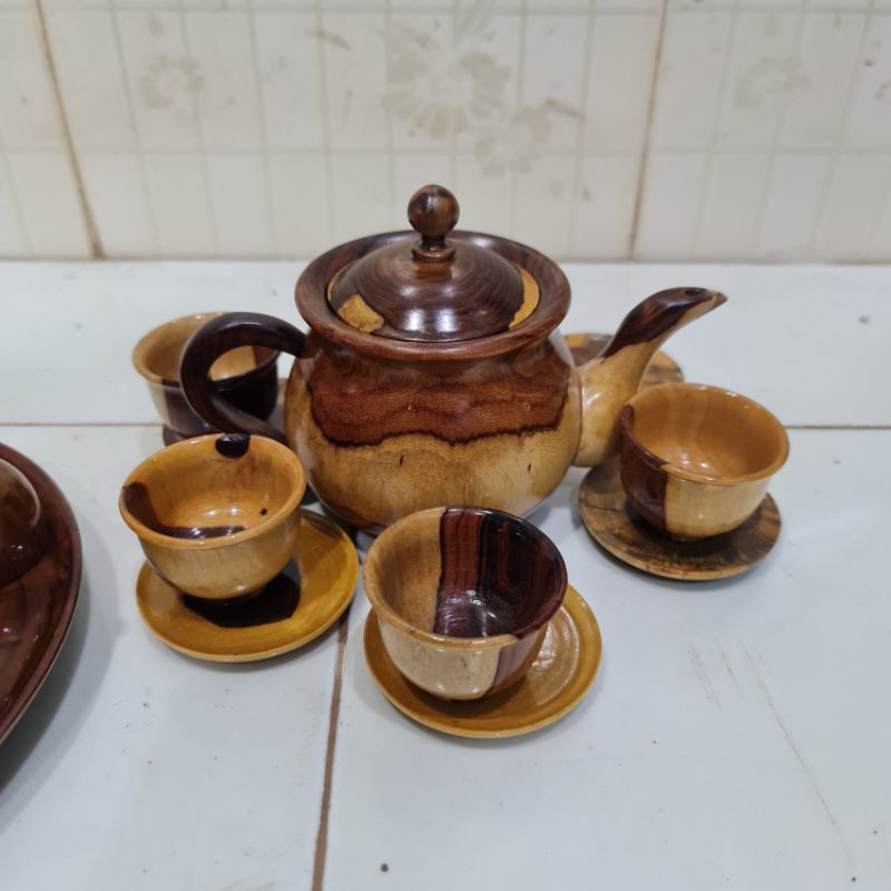 Ấm trà gỗ, bộ ấm trà, bộ ấm trà đẹp gỗ