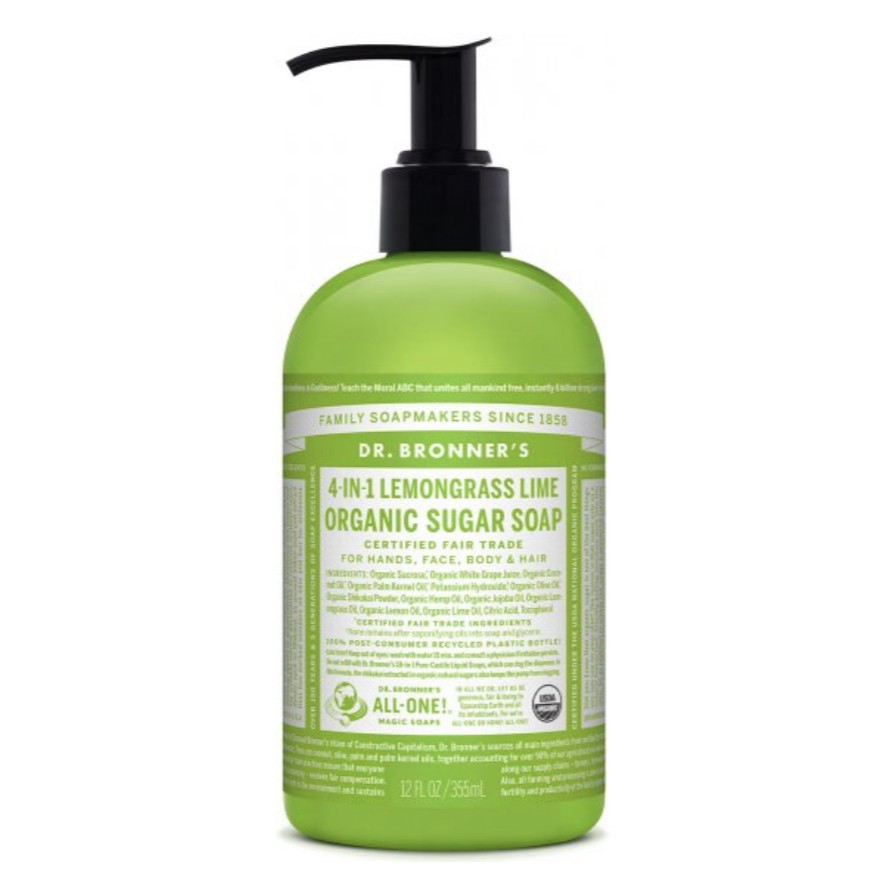 &lt;CÓ SẴN&gt;[Dr Bronner’s] Xà Phòng hữu cơ 4 in 1 Dr Bronner's Sugar Soap 355mL