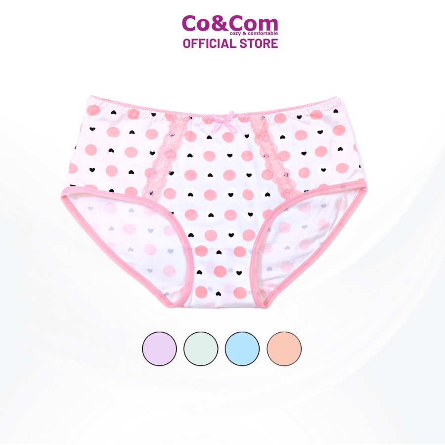 Quần Lót Nữ Cotton Nhiều Mẫu Co&Com Chấm Bi Pha Ren Mềm Mại, Lót Kháng Khuẩn