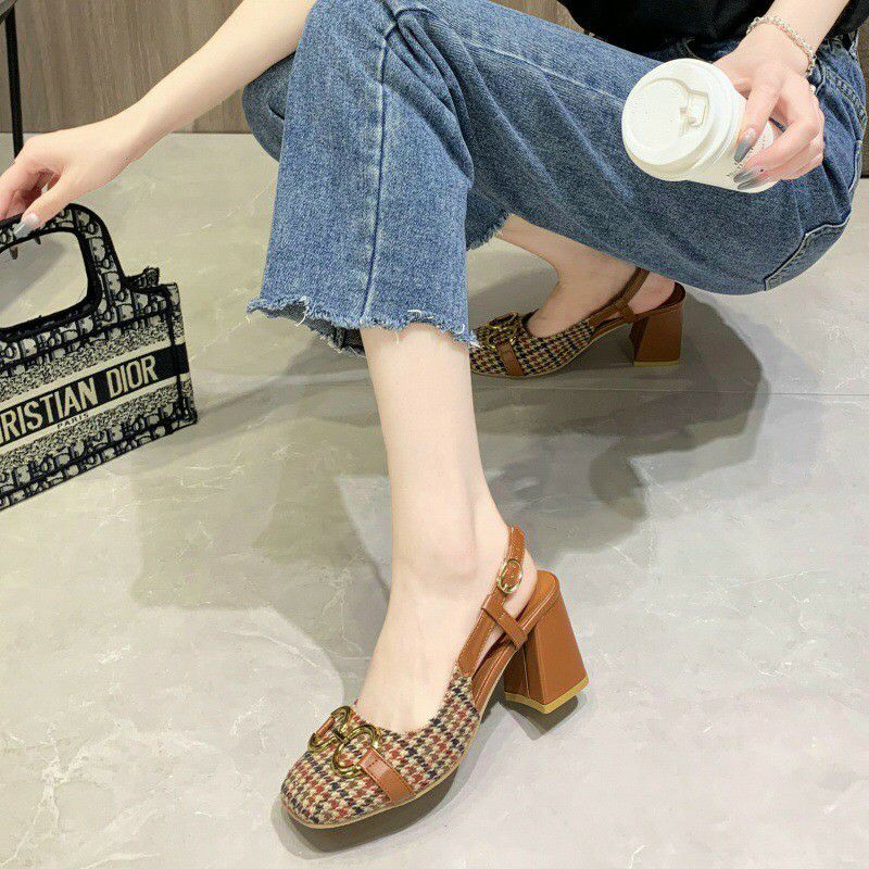 Giày Dép VNXK : SANDAL BUÝT HỞ HẠU GÓT CAO 5F CAO CẤP SIÊU HÓT MẪU MỚI