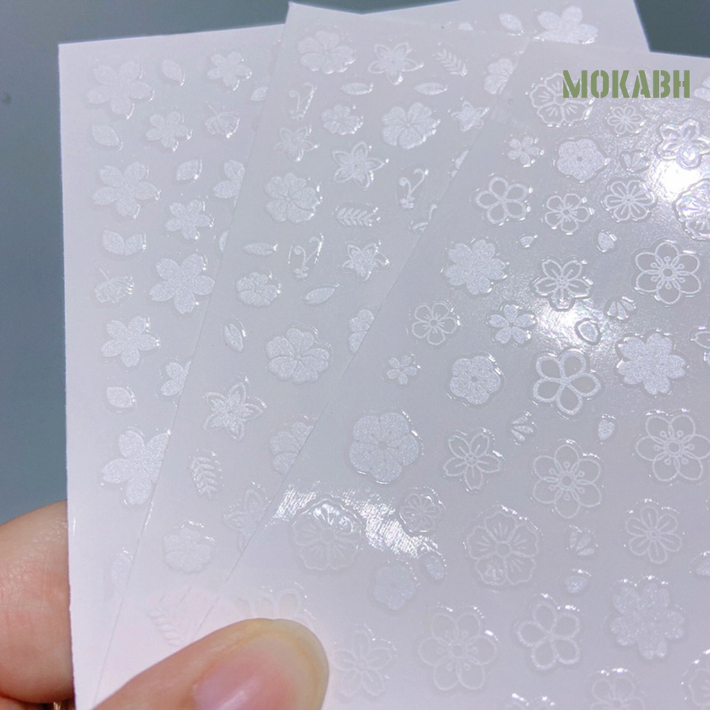 1 Tấm Sticker Dán Móng Tay Tự Dính Họa Tiết Hoa Tinh Tế DIY