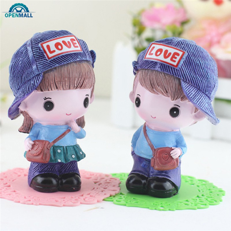 Bộ 2 mô hình búp bê trang trí nội thất xe hơi đáng yêu