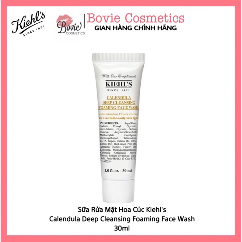 Sữa rửa mặt hoa cúc Kiehl’s Calendula Deep Cleansing Foaming Face Wash 30ml