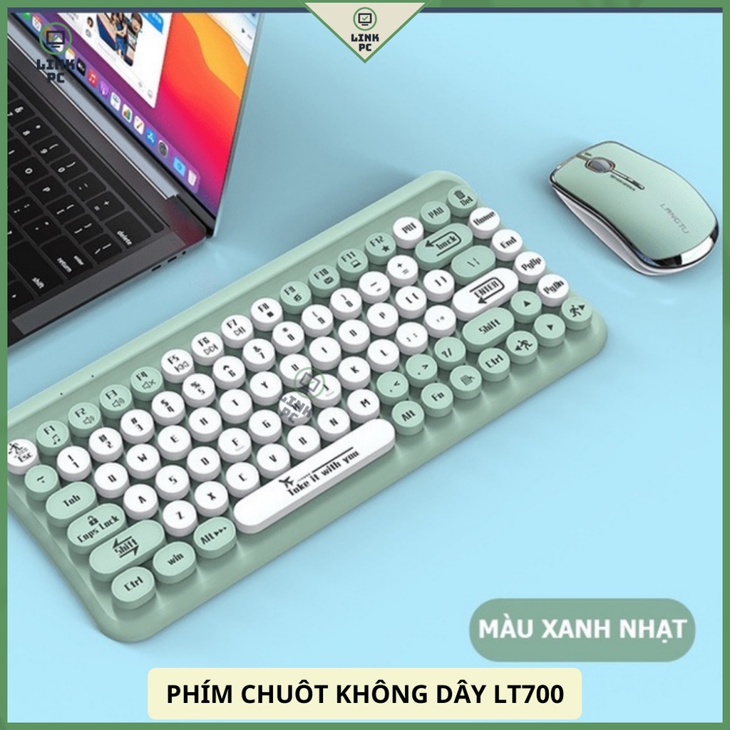 Bộ bàn phím chuột không dây LANGTU LT700 mini 85 phím nút tròn dùng cho văn phòng