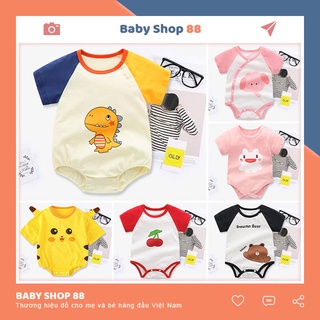 Quần Áo Trẻ Em Sơ Sinh Dáng Bodysuit Chip Cộc Tay Chất Cotton Hình Thú Cho Bé Trai Bé Gái [BDCHIP6]