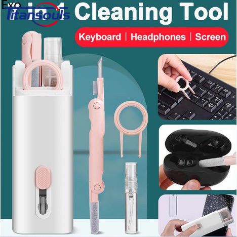 7 Trong 1 Bàn Phím Máy Tính Bàn Chải Cọ Bộ Tai Nghe Chụp Tai Bút Vệ Sinh Cho Tai Nghe Bàn Phím Dụng Cụ Vệ Sinh Làm Sạch Bụi Keycap bộ 3 Kéo VN