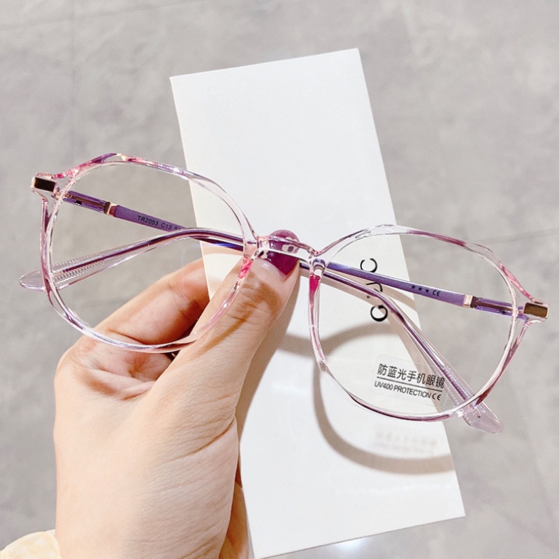 Mắt Kính Gọng Tròn Chống Bức Xạ / Ánh Sáng Xanh Thời Trang Hàn Quốc Cổ Điển Cho Nam Và Nữ