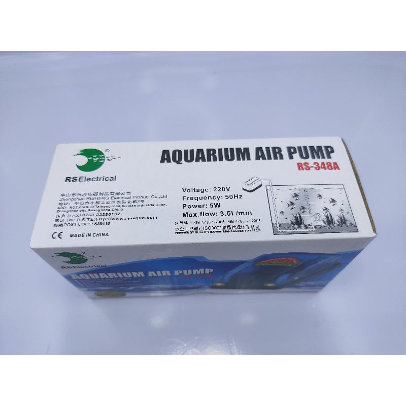 Máy sủi oxy hồ cá 2 vòi [Aquarium Air Pump] RS 348A [Hơi mạnh] bơm thác cát, suối cát [Giá rẽ]