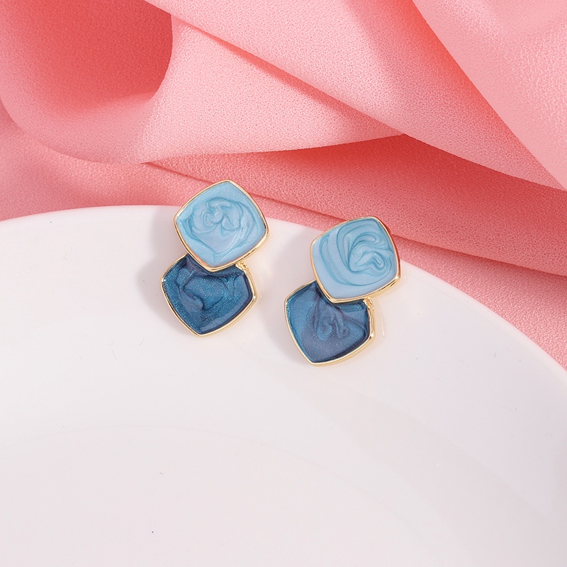 Khuyên tai dạng kẹp PINKDUDU PD419 bằng hợp kim họa tiết hình học đơn giản thời trang cho nữ