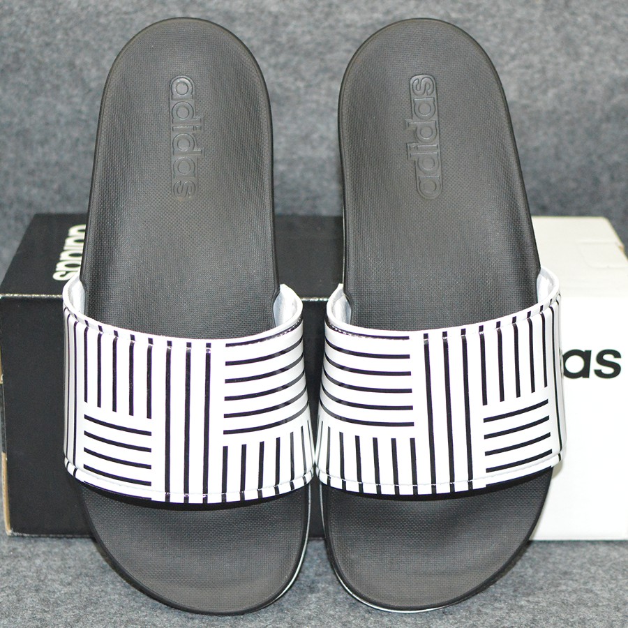 Adidas Cloudfoam Plus Campus Sample 2020 màu đen đế trắng quai đen sọc trắng | BigBuy360 - bigbuy360.vn
