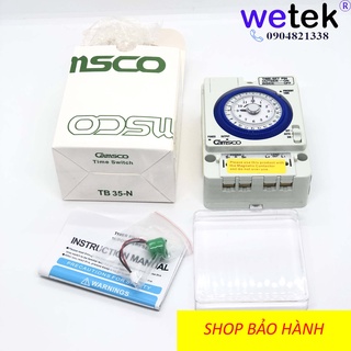 Camsco TB35N (TB35-N)Rẻ nhất Rơ le công tắc hẹn giờ timer 24h 7 ngày loại cơ, 16A, bảo hành 3T
