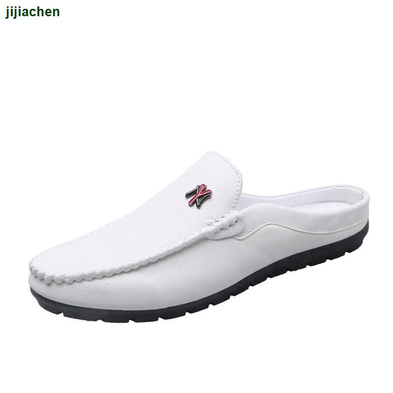 Giày Lười Da Không Gót Phong Cách Hàn Quốc Thời Trang Mùa Hè Cho Nam