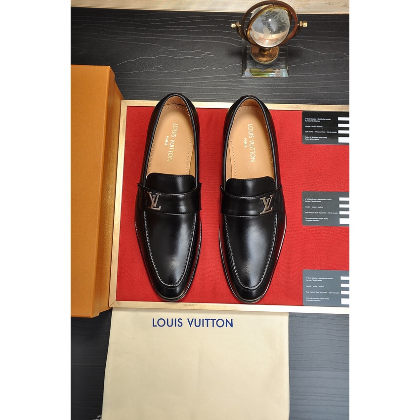 Giày tây lười nam da thật thời trang cao cấp Louis Vuitton LV phong cách lịch lãm, thu hút