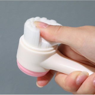 Cây/Máy cọ rửa da mặt 2 đầu lông Silicon massage A226