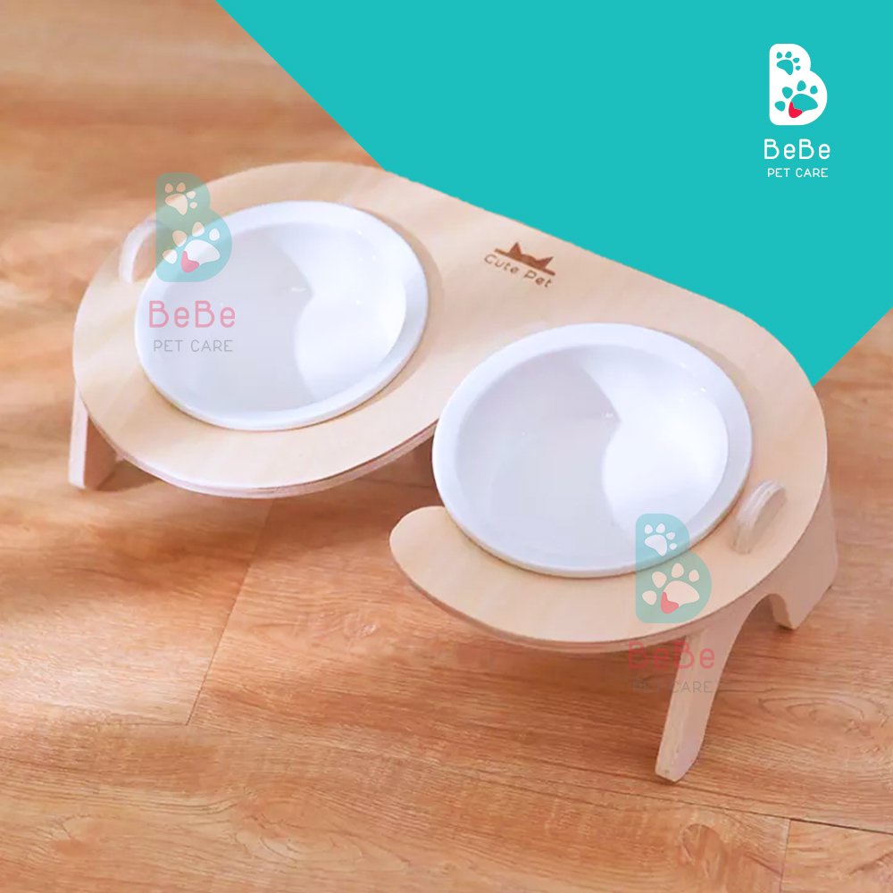Bộ Chén Bát Ăn Ceramic Cho Chó Mèo - Hỗ Trợ Bảo Vệ Đốt Sống Cổ