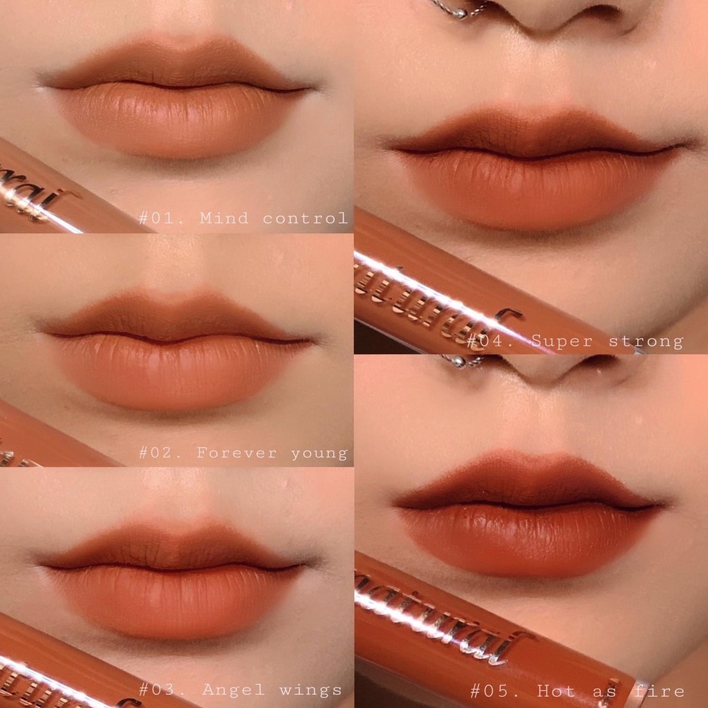 Son Kem Lì Lemonade Màu Cam Đỏ Đất 04 Super Strong 5g SuperNatural Matte Lipcream #04 Super Strong