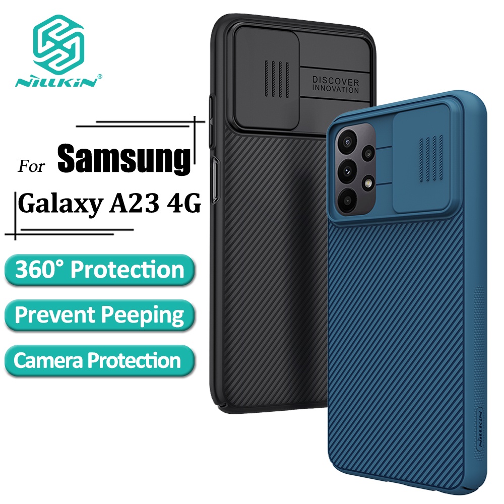 Ốp điện thoại NILLKIN PC cứng chống sốc mạnh mẽ có nắp trượt bảo vệ camera cao cấp thích hợp cho Samsung Galaxy A23 4G