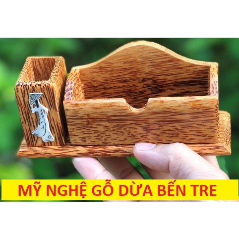 Đế Danh Thiếp - Đế Bút Bi bằng gỗ dừa - (HÀNG LOẠI 1) - mỹ nghệ dừa bến tre