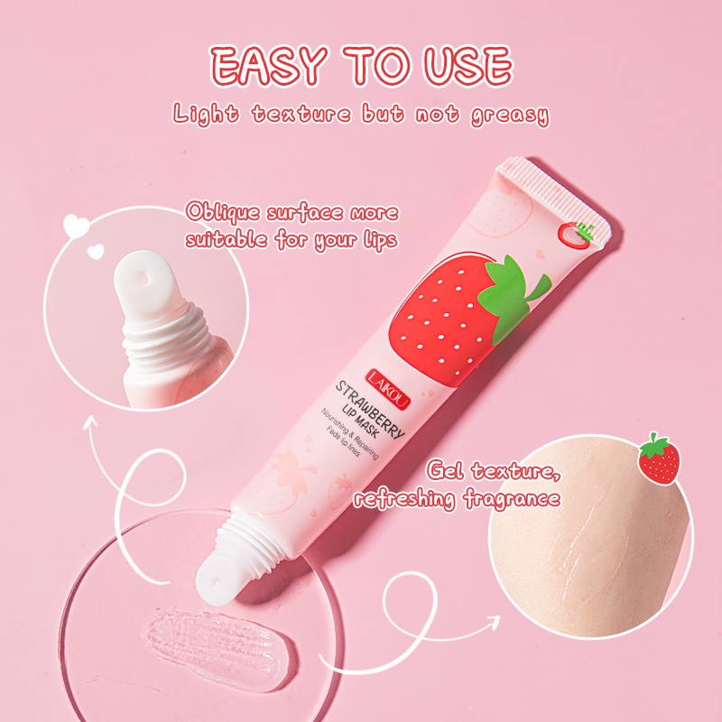 Mặt Nạ Ngủ Cho Môi Chiết Xuất Dâu Tây Dưỡng Ẩm Nâng Cơ Làm Săn Chắc Môi 18g