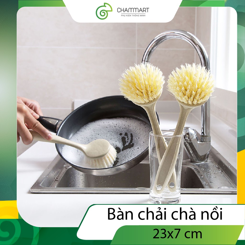 Bàn chải chà nồi bàn chải có tay cầm được làm từ nhựa lúa mì bền chắc thân thiện với môi trường