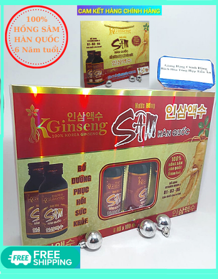 Nước Hồng Sâm Hàn Quốc Cao Cấp 6 năm tuổi KGinseng - Hộp 6 Hũ x 100 ml ( có túi sách )