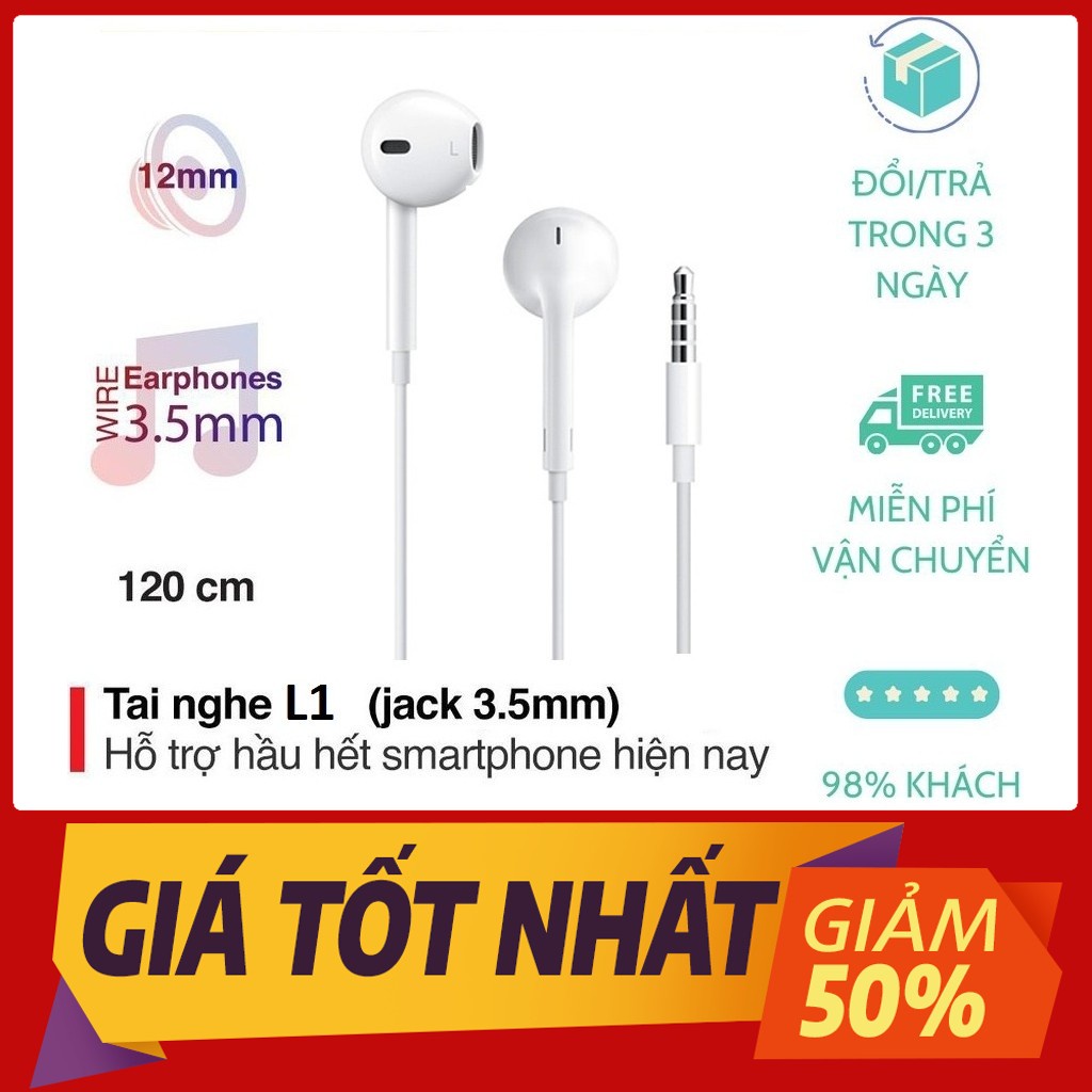 Tai nghe dây Music Earphone Model L1 - A02 🎧CHẤT ÂM THẦN THÁNH 🎧 - HÀNG CHÍNH HÃNG BH 12THÁNG TẠI CỬA HÀNG