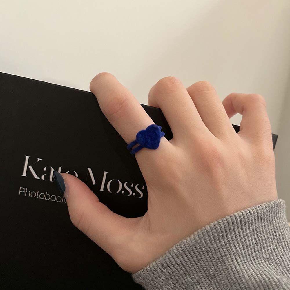 Mocho Nhẫn Vải Nhung Hình Trái Tim Đơn Giản Sáng Tạo Phong Cách Hàn Quốc