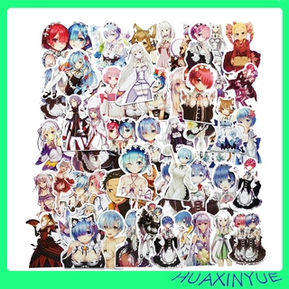 Set 50 Sticker Dán Trang Trí Hình Nhân Vật Anime Re: 0