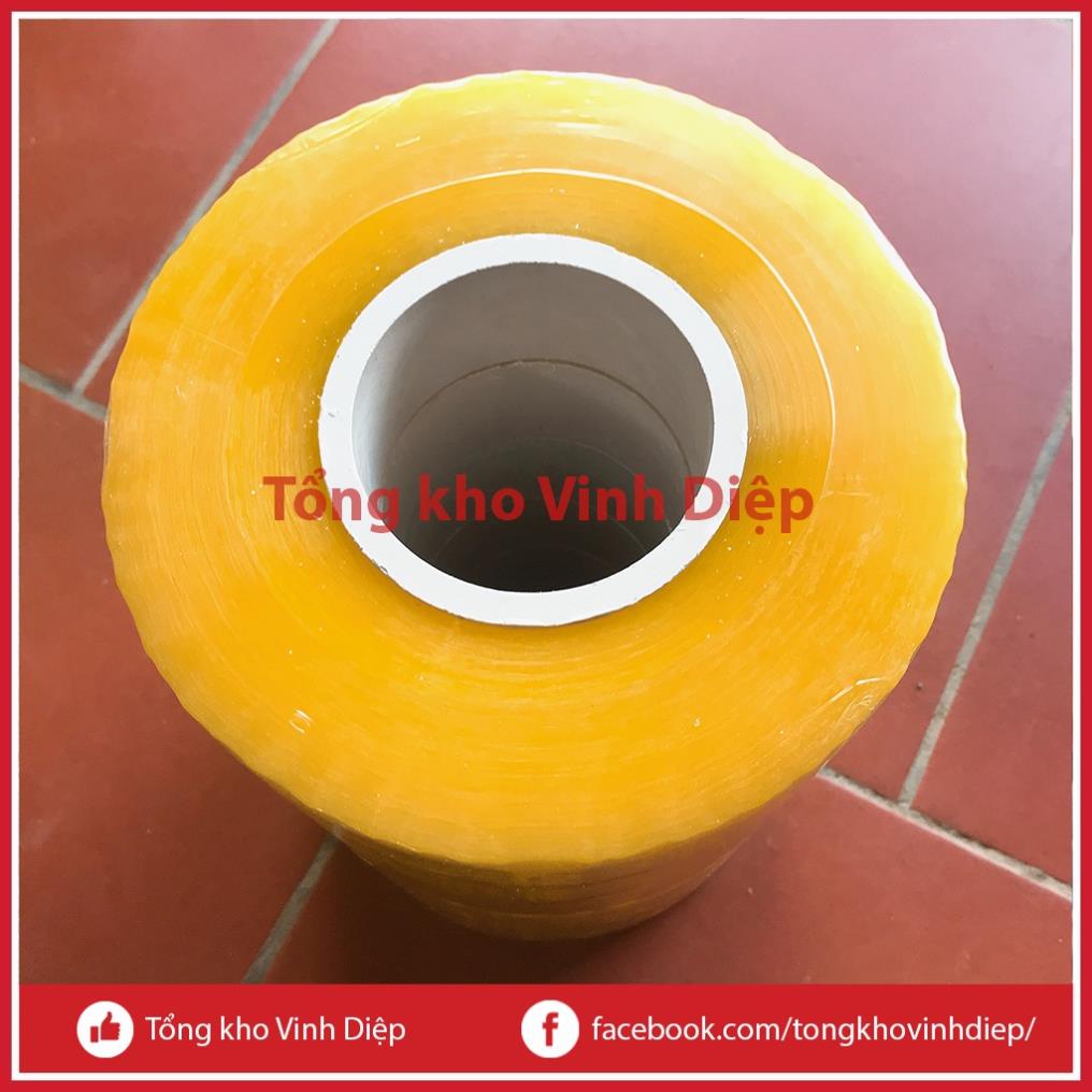 01 cuộn băng dính 1kg băng keo 1kg lõi nhựa 7mm 3 màu trong suốt, vàng chanh, nâu