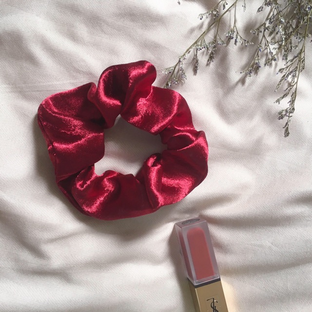 SCRUNCHIES BASIC chất liệu Satin mềm mại - Cột tóc vải nhiều màu trơn cực sang - Phụ kiện tóc thời trang thanh lịch
