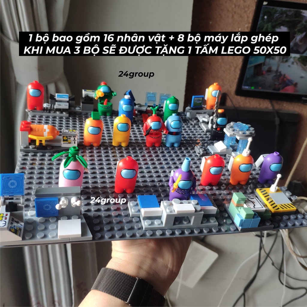 [ COMBO 16 CON ] ĐỒ CHƠI lego minifigure lắp ráp moc ghép xếp hình LB+ among us ú phát triển trí tuệ dành cho trẻ lego