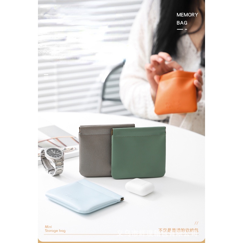 Túi Đựng Tai Nghe airpod Bằng PU Hình Son Môi mini Thời Trang