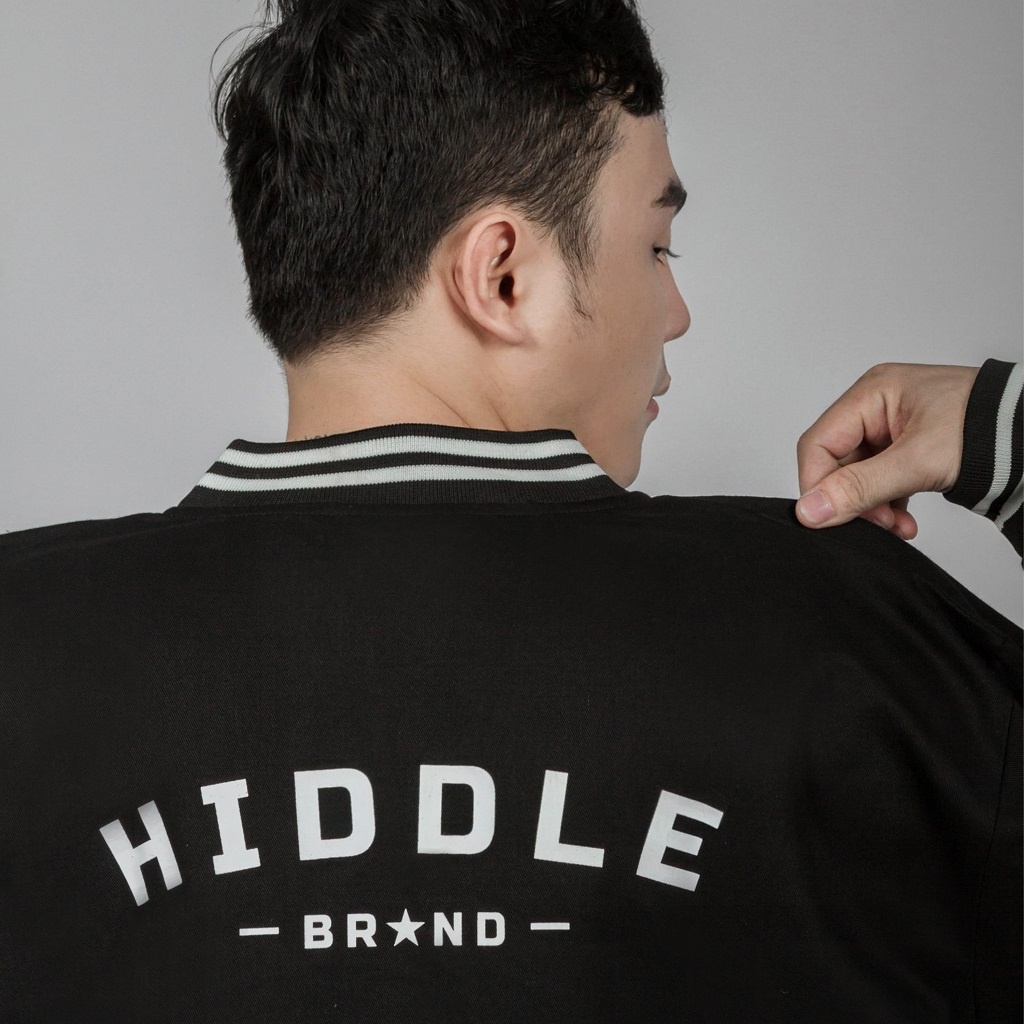 Áo khoác nam bomber Varsity vải kaki 2 lớp dày dặn nút bấm chắc chắn HIDDLE 266212