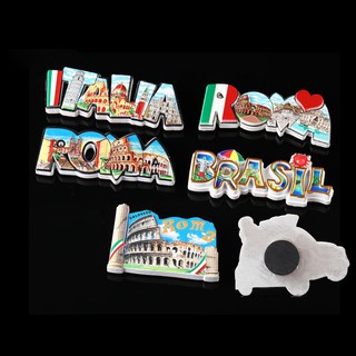Ý Roma Nam Châm Tủ Lạnh Du Lịch Lưu Niệm Khắc Thủ Công ❥ ❈ Nhựa Tủ Lạnh Miếng Dán Bảng Tin Miếng Dán